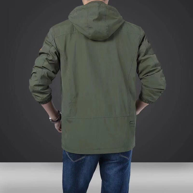 Herren leichte technische Fieldjacke mit Mehrzwecktaschen und verstellbarem Saum Drune