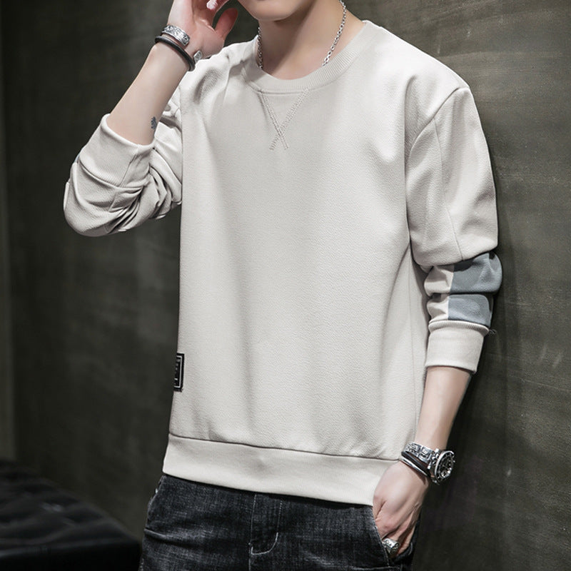 Herren Minimalistisches Rundhals-Sweatshirt aus Baumwollmix mit Relaxed‑Fit und Rippbündchen Drune