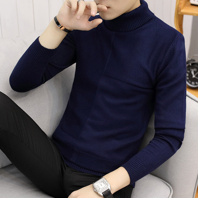 Herren nan feiner Rollkragenpullover aus Feinstrick mit geometrischer Struktur und schmaler Passform Drune