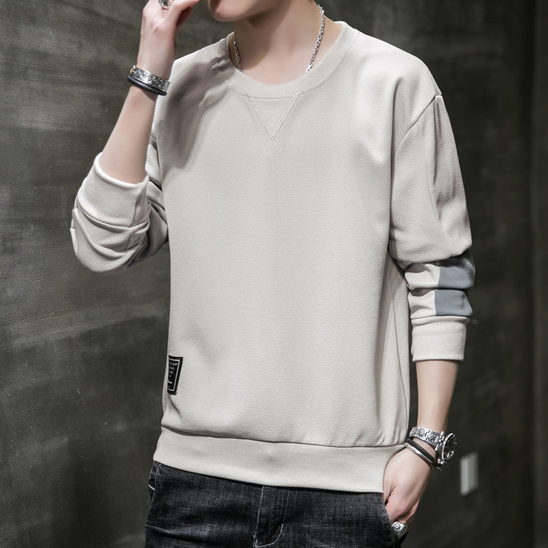 Herren Minimalistisches Rundhals-Sweatshirt aus Baumwollmix mit Relaxed‑Fit und Rippbündchen Drune