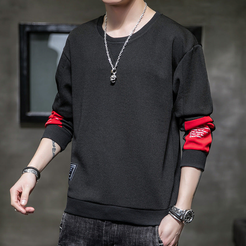 Herren Minimalistisches Rundhals-Sweatshirt aus Baumwollmix mit Relaxed‑Fit und Rippbündchen Drune
