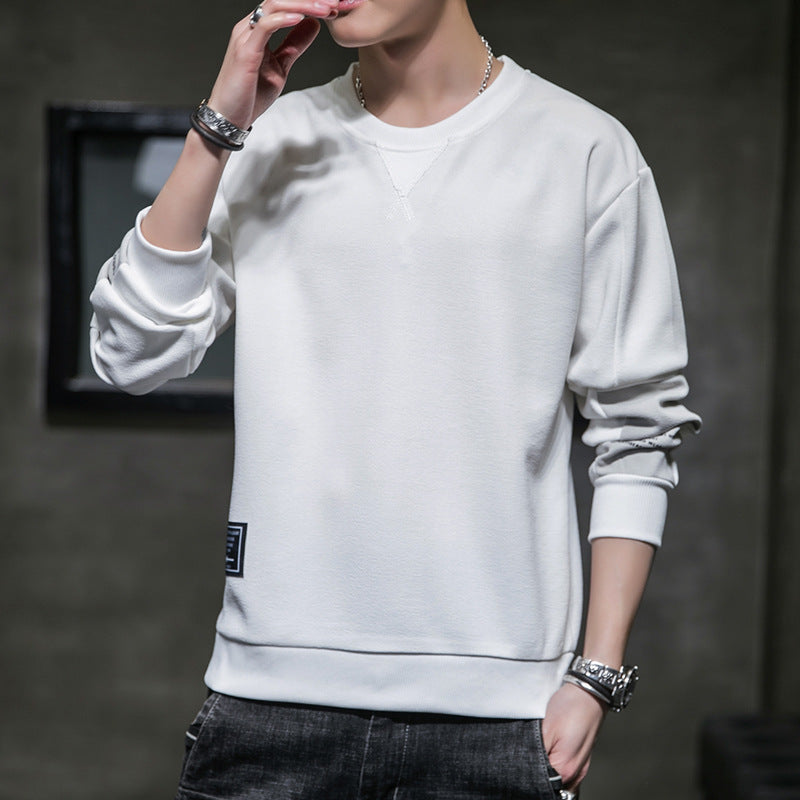 Herren Minimalistisches Rundhals-Sweatshirt aus Baumwollmix mit Relaxed‑Fit und Rippbündchen Drune