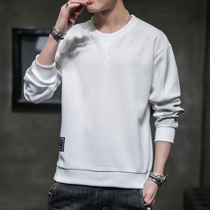 Herren Minimalistisches Rundhals-Sweatshirt aus Baumwollmix mit Relaxed‑Fit und Rippbündchen Drune