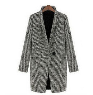 Damen Elegante zweireihige Blazerjacke mit klassischem Houndstooth-Muster Drune