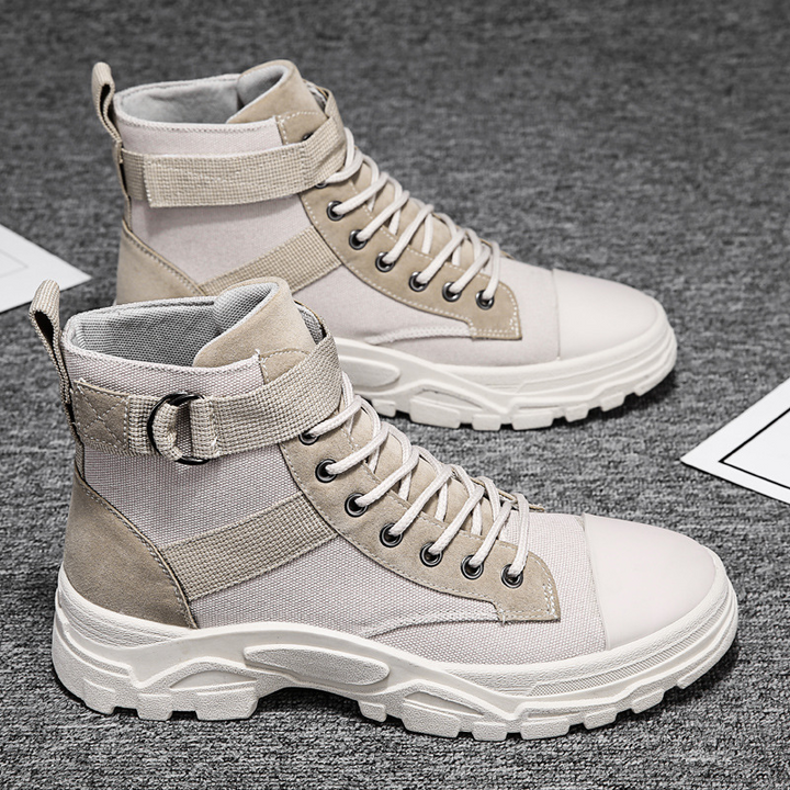 Drune | Motorradstiefel Hoher Schaft Verstellbarer Riemen Robuste Gummisohle