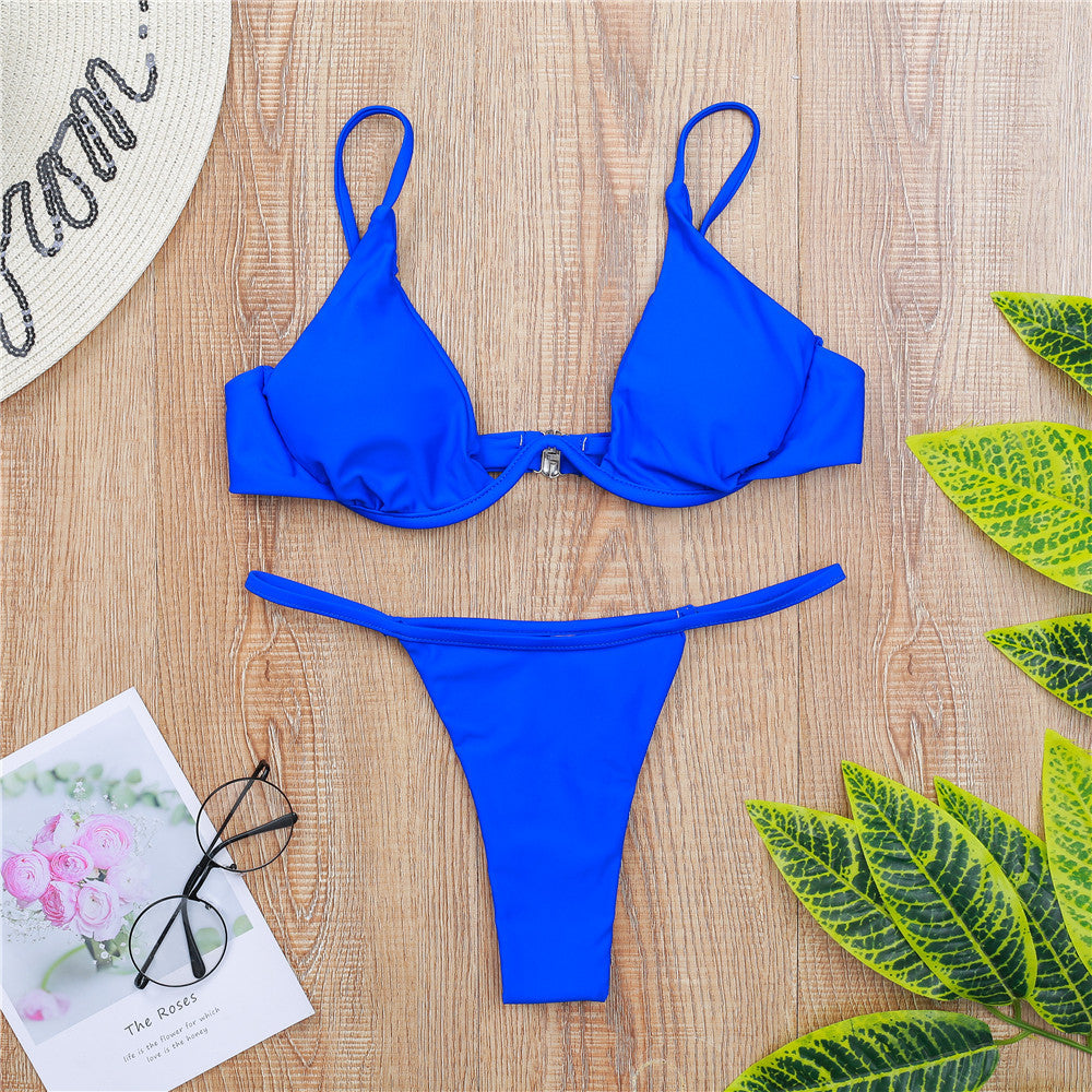 Damen Triangel-Bikini mit schimmerndem Oberteil und verstellbaren Trägern Drune
