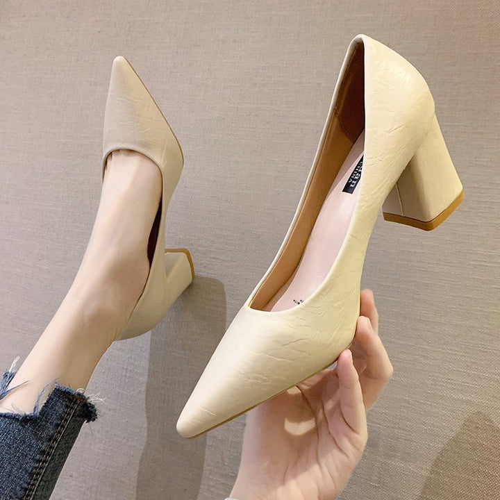 Damen elegante Blockabsatz Pumps Drune