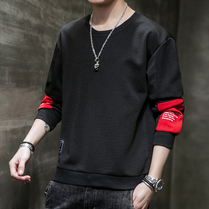 Herren Minimalistisches Rundhals-Sweatshirt aus Baumwollmix mit Relaxed‑Fit und Rippbündchen Drune
