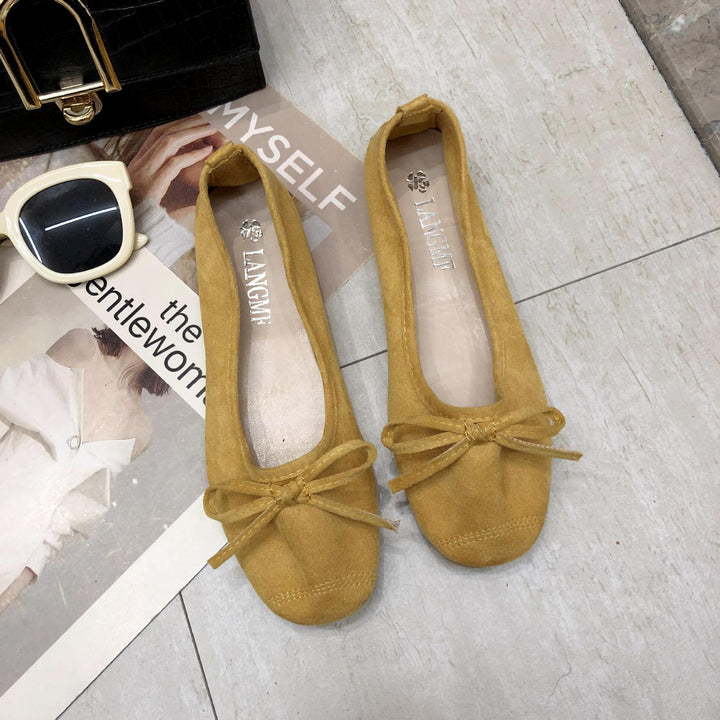 Damen Ballerinas mit Zartem Schleifen-Design und Weichem Obermaterial Drune