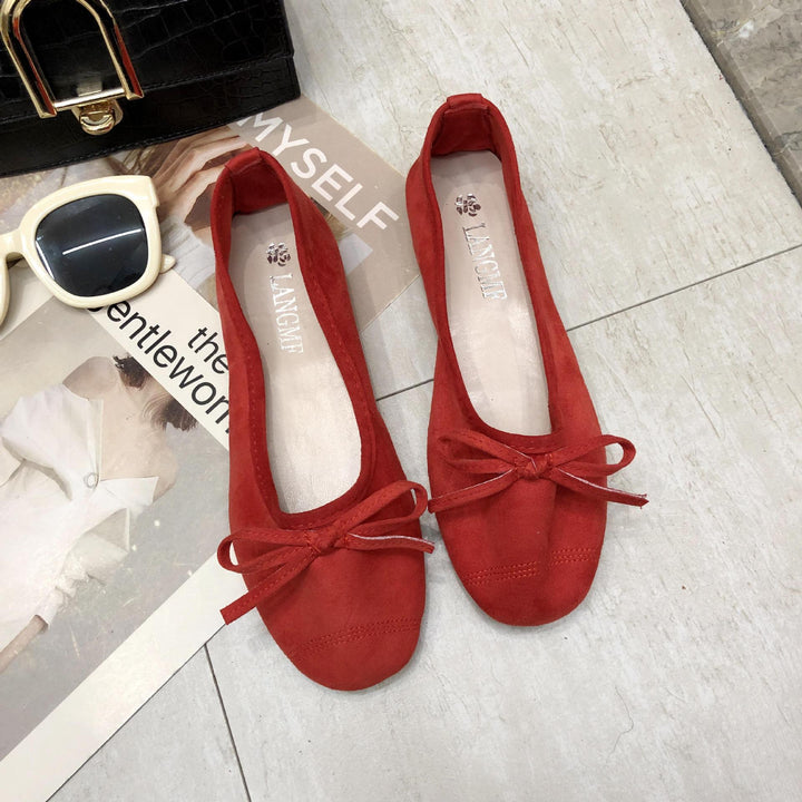 Damen Ballerinas mit Zartem Schleifen-Design und Weichem Obermaterial Drune