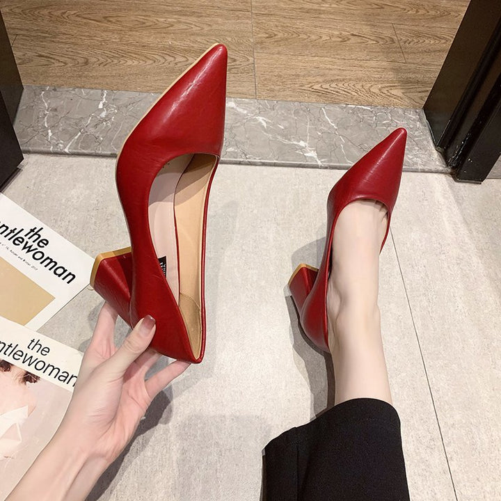 Damen elegante Blockabsatz Pumps Drune