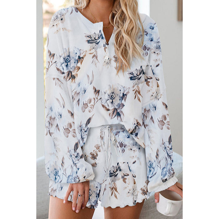 Drune | Batik bedrucktes Langarm-Shorts-Set