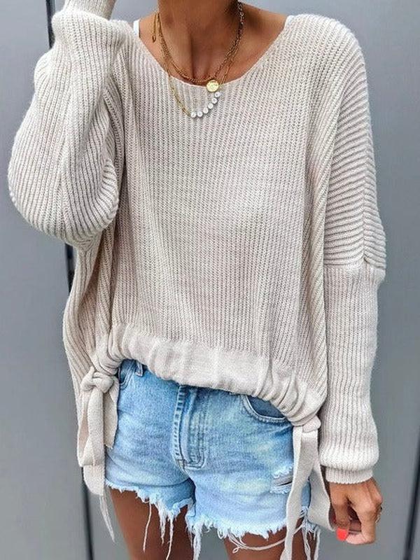 Drune | Pullover mit Rundhalsausschnitt in Pfirsich