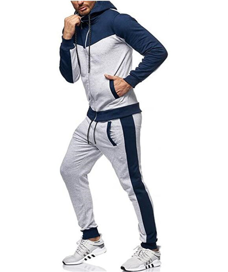 Herren sportlicher Trainingsanzug mit Kapuzenjacke und tapered Jogginghose Drune