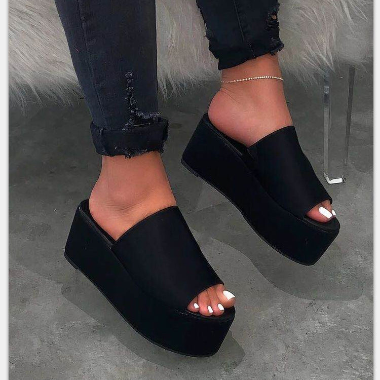 Damen Wedge-Pantoletten mit tierischem Druck und komfortabler Sohle Drune
