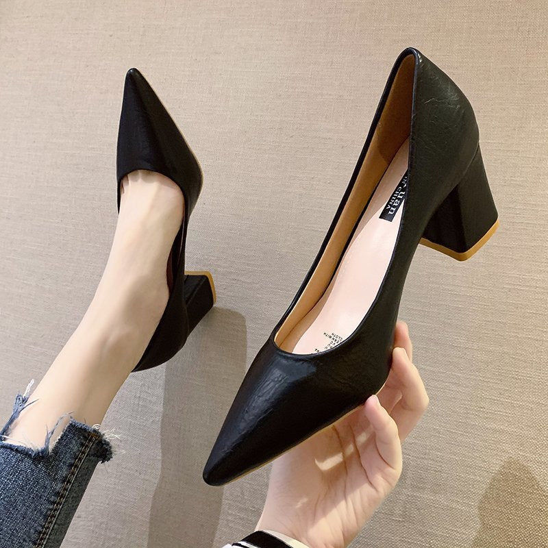 Damen elegante Blockabsatz Pumps Drune