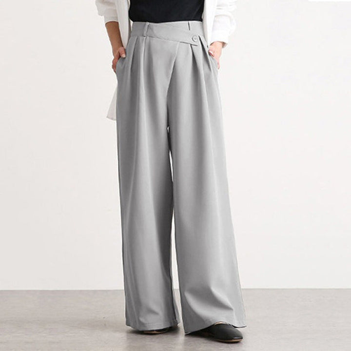Damen Hochtaillierte weite Hose mit eleganter Faltenteilung Drune