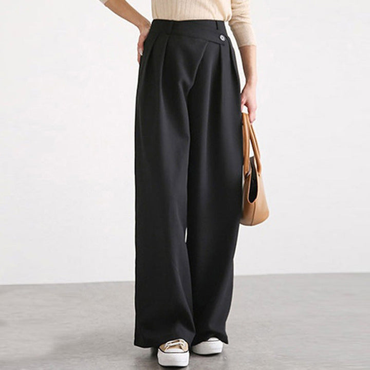 Damen Hochtaillierte weite Hose mit eleganter Faltenteilung Drune