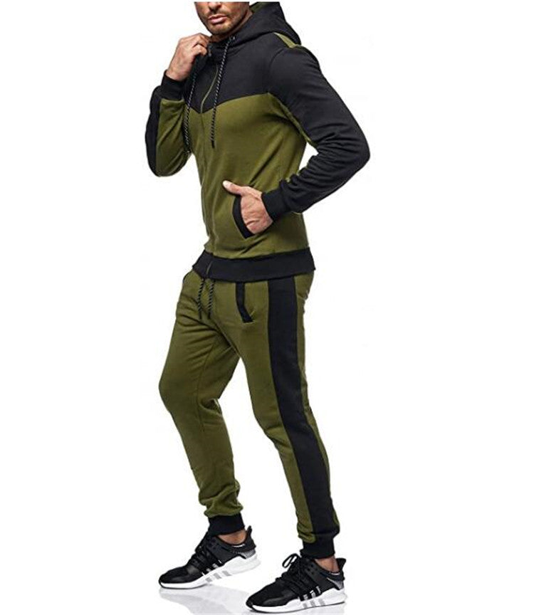 Herren sportlicher Trainingsanzug mit Kapuzenjacke und tapered Jogginghose Drune