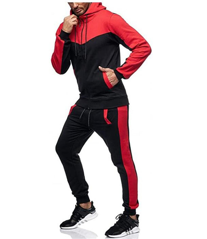 Herren sportlicher Trainingsanzug mit Kapuzenjacke und tapered Jogginghose Drune