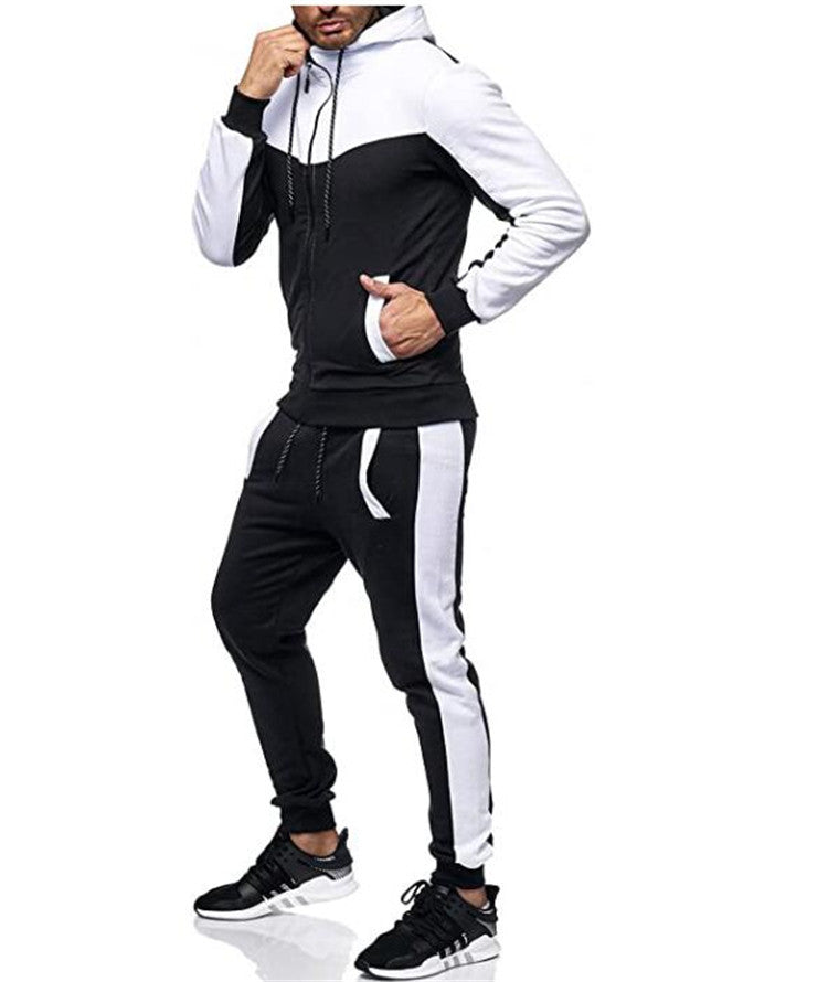 Herren sportlicher Trainingsanzug mit Kapuzenjacke und tapered Jogginghose Drune