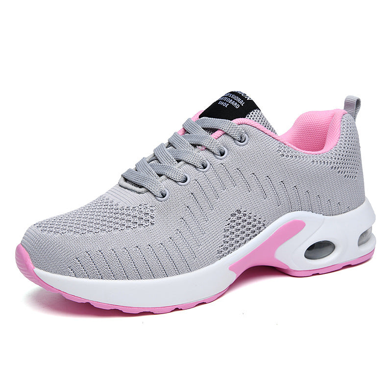 Damen nan leichte Strick-Fitnesssneaker mit sichtbarer Luftkammer-Dämpfung und viskoelastischer Innensohle Drune