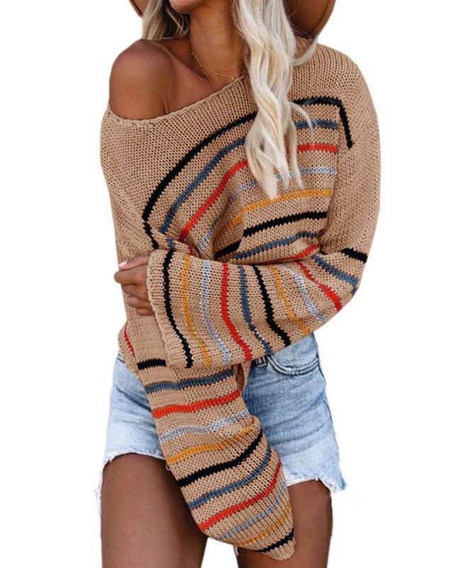 Damen Strickpullover im modernen Streifenmuster Drune