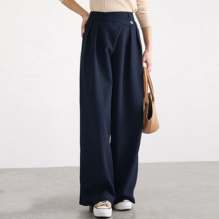 Damen Hochtaillierte weite Hose mit eleganter Faltenteilung Drune
