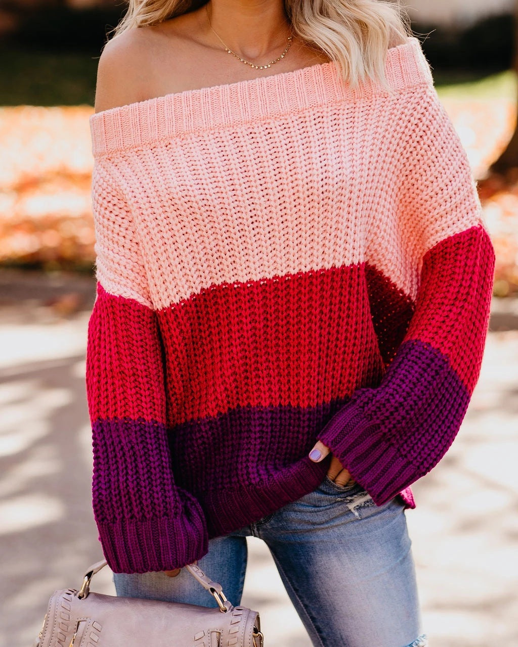 Damen lässiger Strickpullover Drune