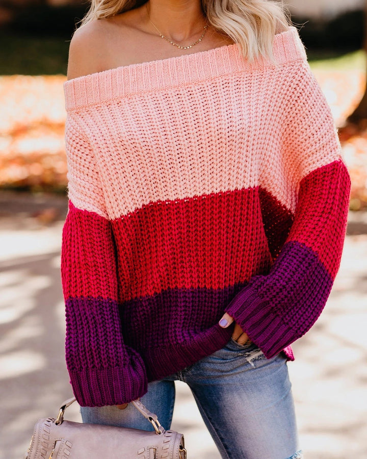 Damen lässiger Strickpullover Drune