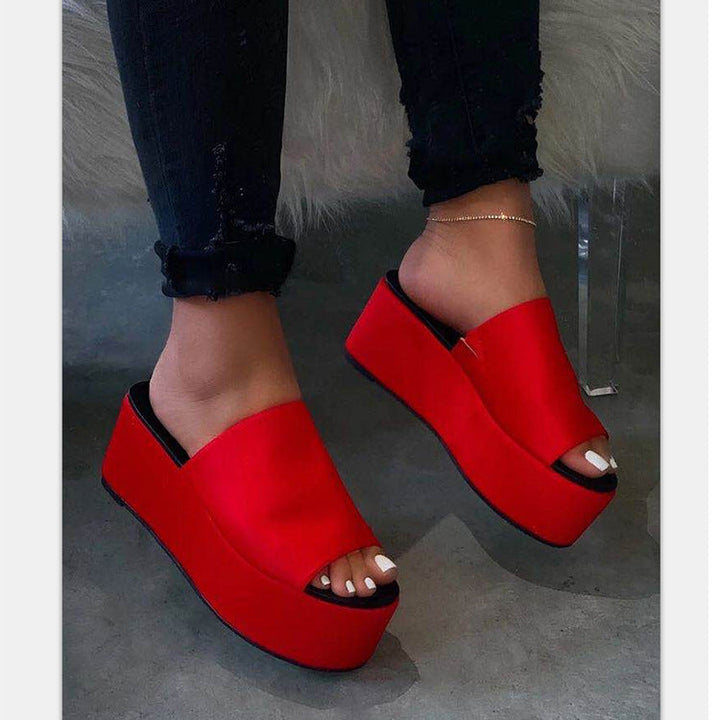 Damen Wedge-Pantoletten mit tierischem Druck und komfortabler Sohle Drune