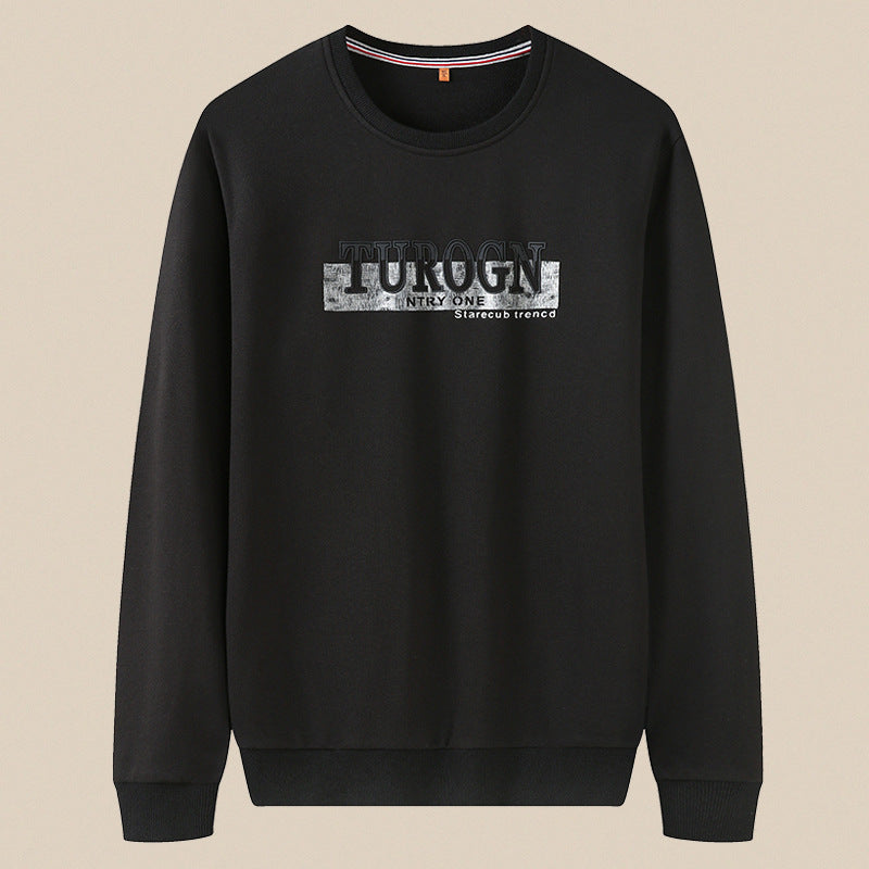 Herren Sweatshirt mit Rundhals, Logoprint und gerippten Bündchen Drune
