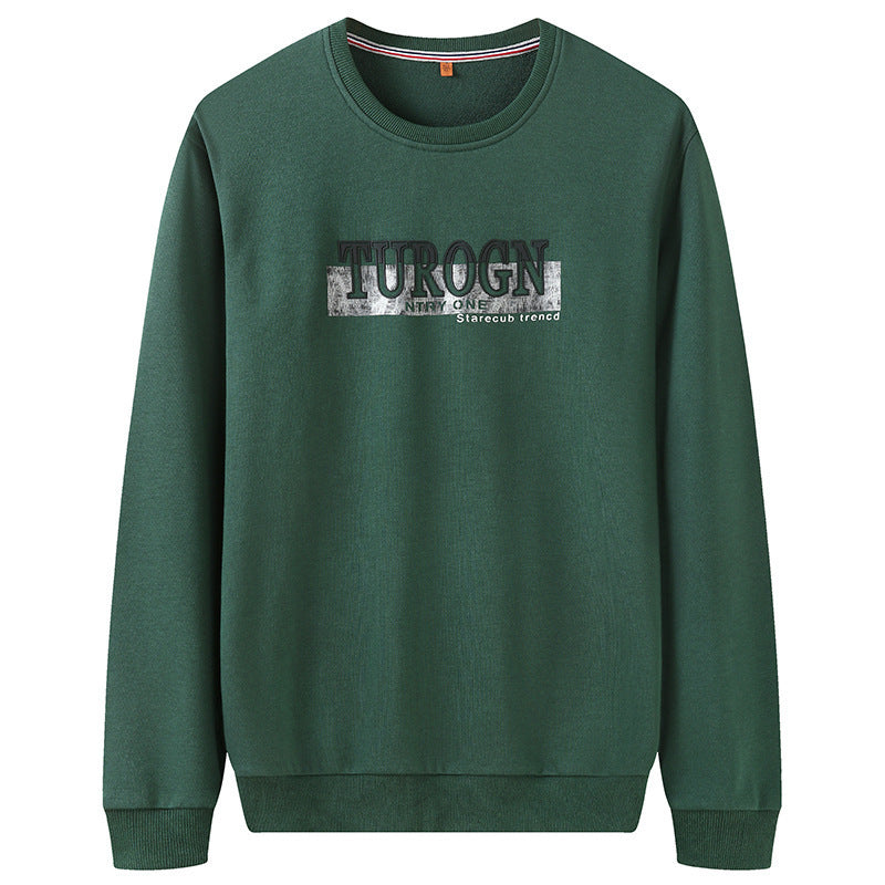 Herren Sweatshirt mit Rundhals, Logoprint und gerippten Bündchen Drune