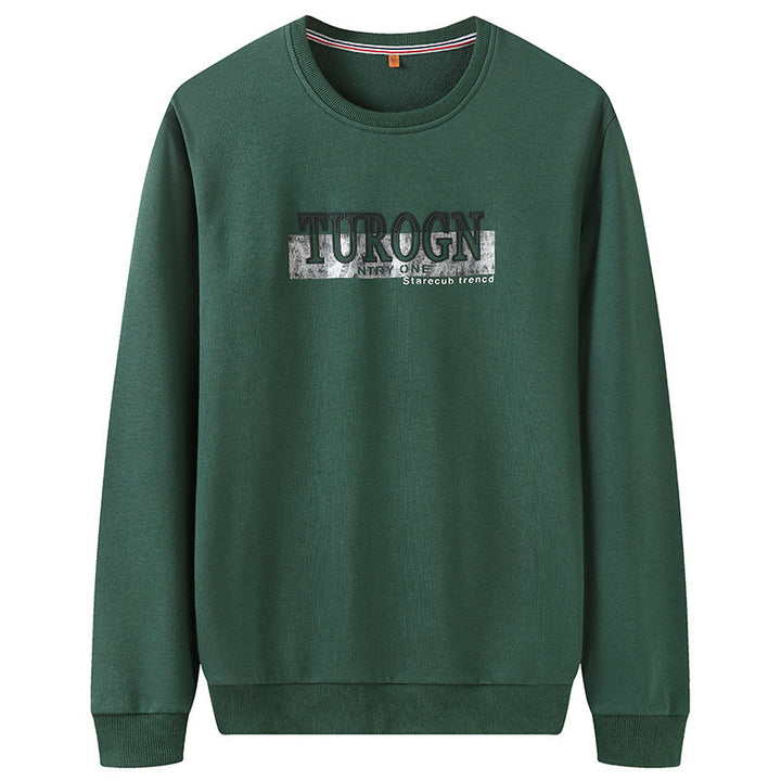 Herren Sweatshirt mit Rundhals, Logoprint und gerippten Bündchen Drune