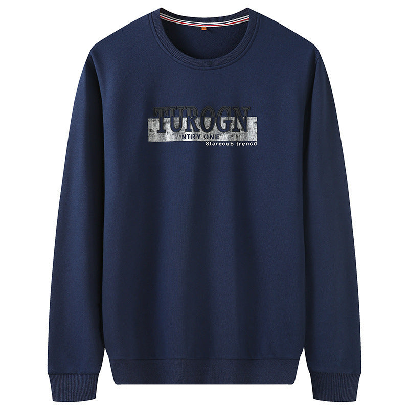 Herren Sweatshirt mit Rundhals, Logoprint und gerippten Bündchen Drune