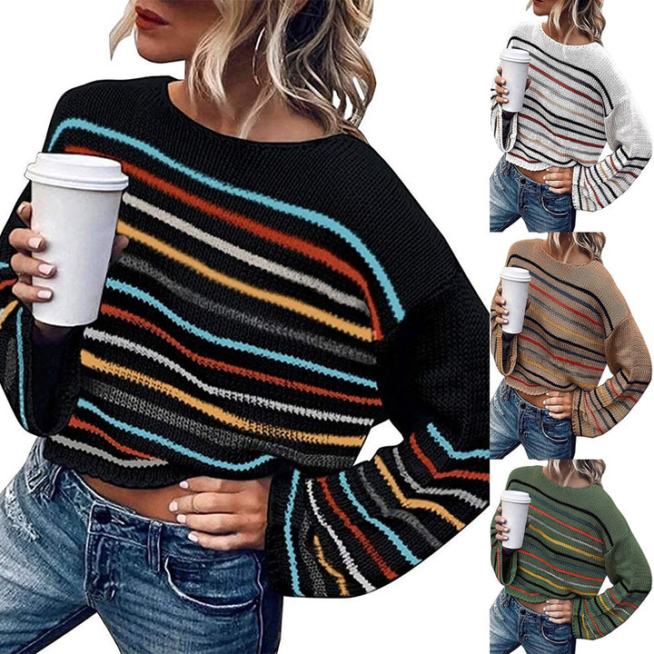 Damen Strickpullover im modernen Streifenmuster Drune