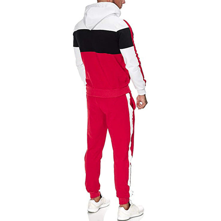 Herren Sportanzug mit Kapuze und modernem Farbblockdesign Drune