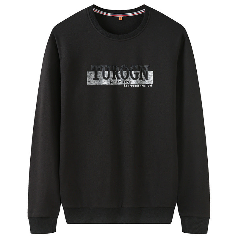 Herren Sweatshirt mit Rundhals, Logoprint und gerippten Bündchen Drune