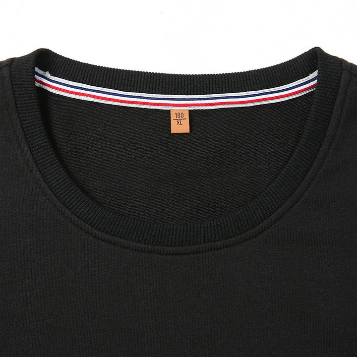 Herren Sweatshirt mit Rundhals, Logoprint und gerippten Bündchen Drune