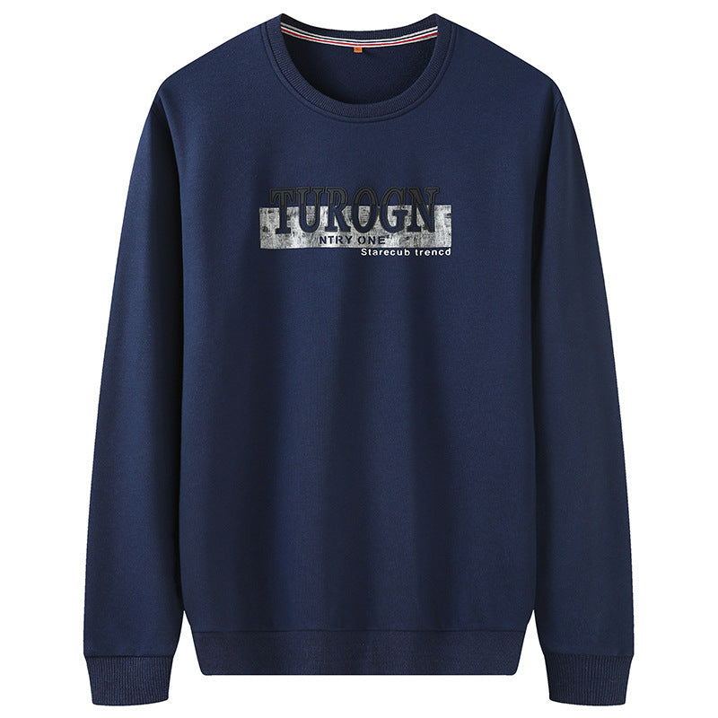 Herren Sweatshirt mit Rundhals, Logoprint und gerippten Bündchen Drune