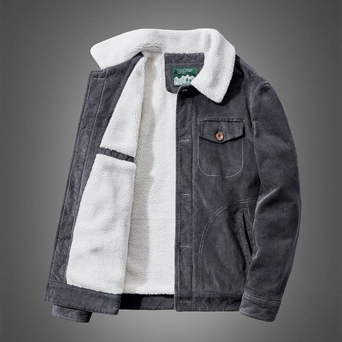 Herren Komfortable Cordjacke mit Teddyfutter Drune