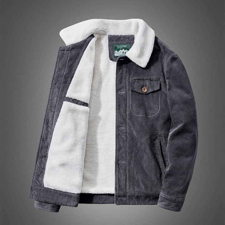 Herren Komfortable Cordjacke mit Teddyfutter Drune
