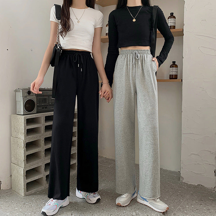 Damen Bequeme Jersey-Hose mit elastischem Bund und weitem Schnitt