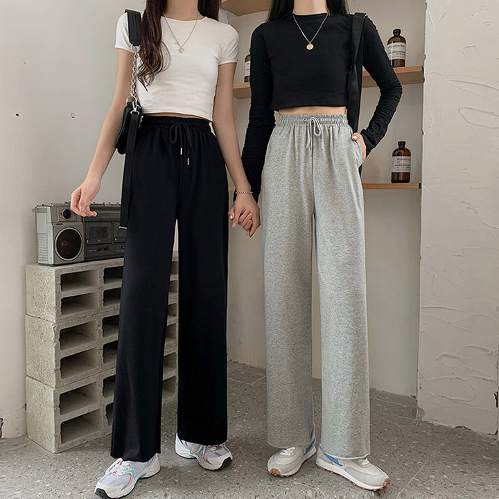 Damen Bequeme Jersey-Hose mit elastischem Bund und weitem Schnitt