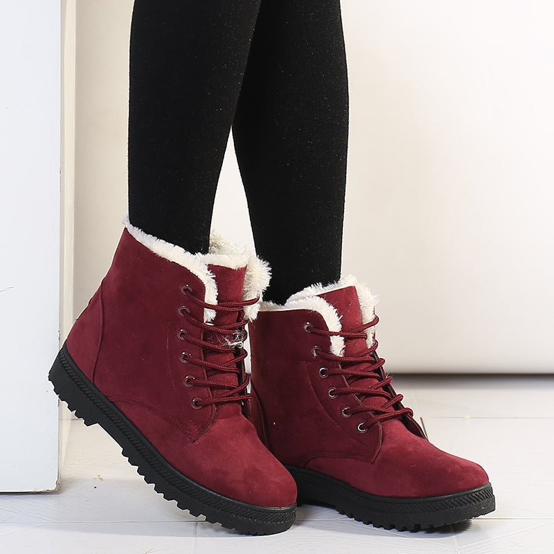 Damen Gefütterte Schnür-Ankleboots mit Teddyfutter und robuster Lug-Sohle Drune