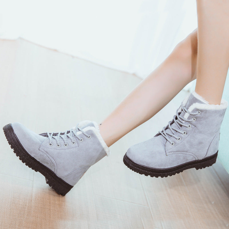 Damen Gefütterte Schnür-Ankleboots mit Teddyfutter und robuster Lug-Sohle Drune