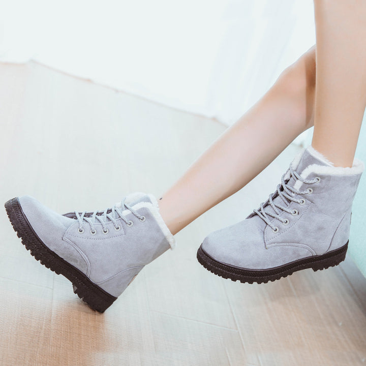Damen Gefütterte Schnür-Ankleboots mit Teddyfutter und robuster Lug-Sohle Drune