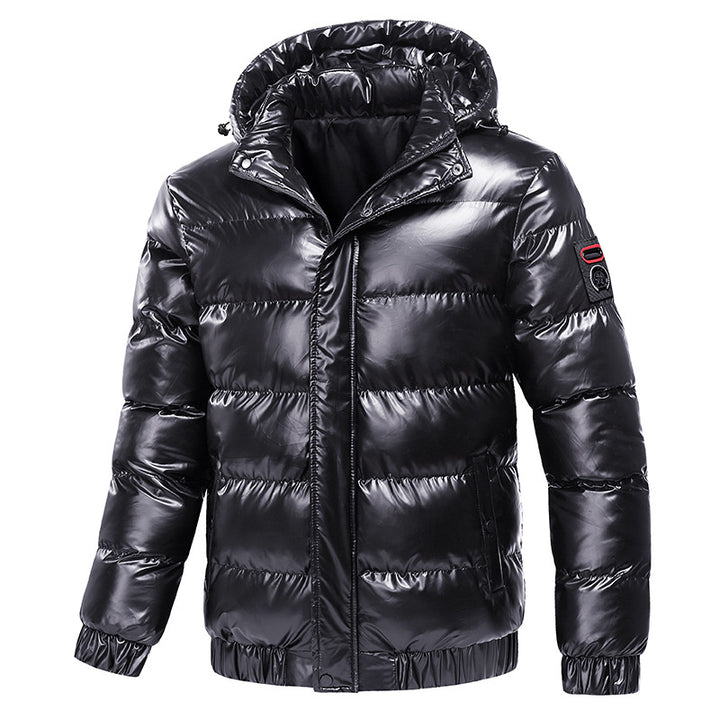 Herren Steppwinterjacke mit Kapuze und glänzender Daunenoptik Drune