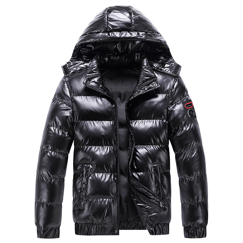 Herren Steppwinterjacke mit Kapuze und glänzender Daunenoptik Drune