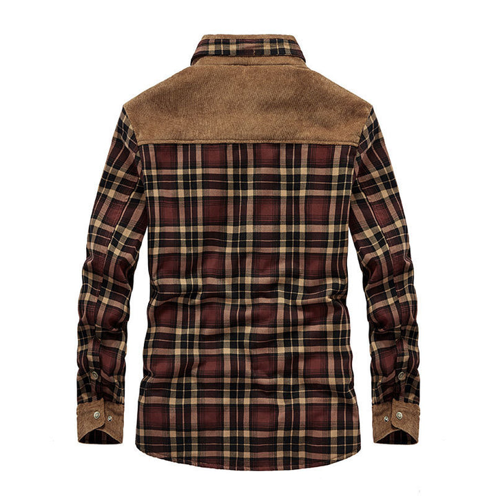 Herren Karierte Flanelljacke mit Teddyfutter Drune